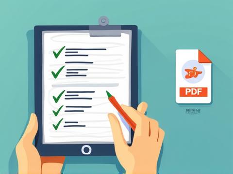Illustration of a checklist being marked off, overlaid with a PDF icon, signifying a downloadable guide.